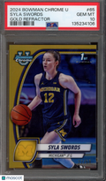 2024 Bowman Chrome University Syla Swords Gold Refractor 22/50 PSA 10