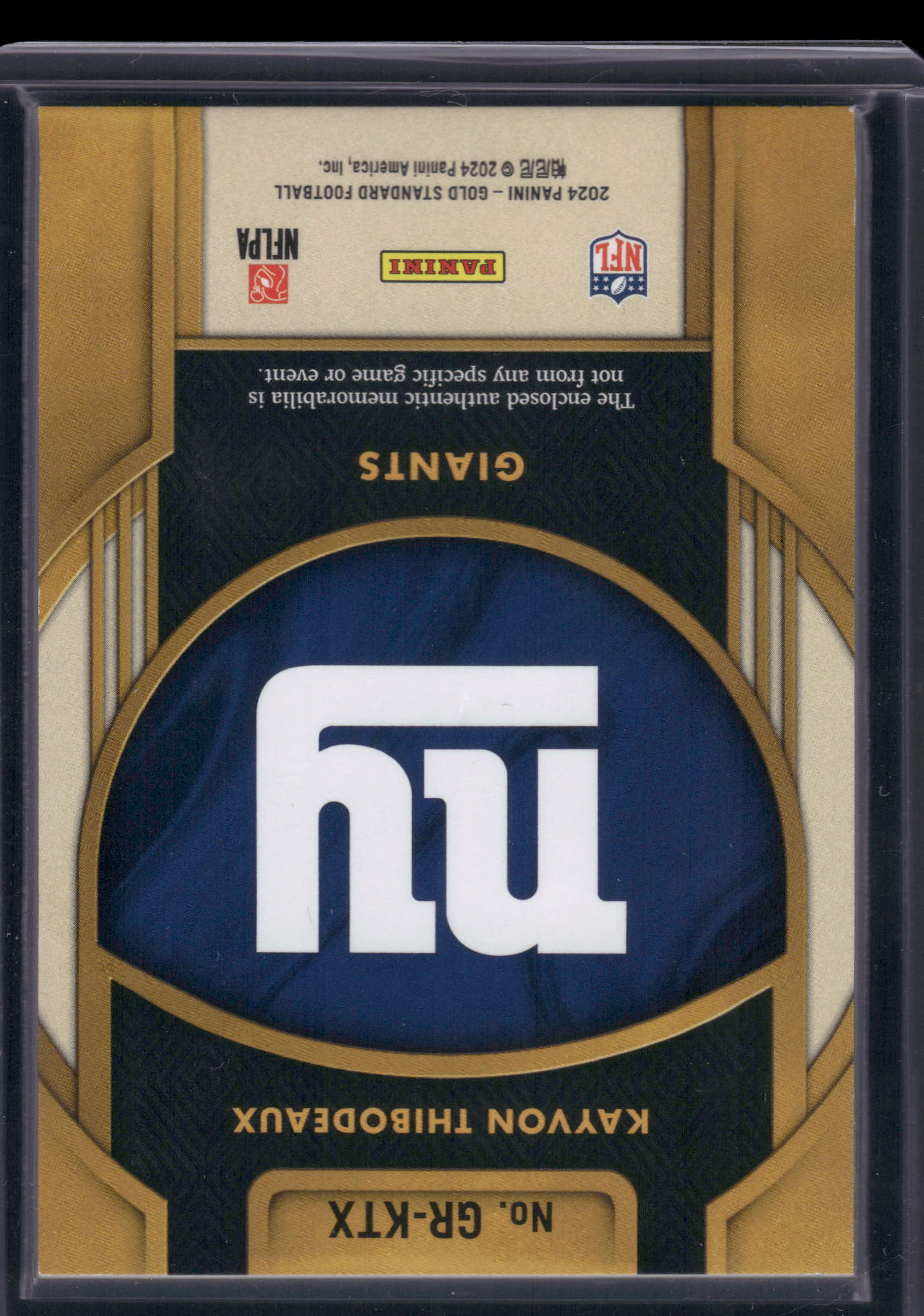 2024 Gold Standard Kayvon Thibodeaux Gold Rush Laundry Tag Patch 13/24
