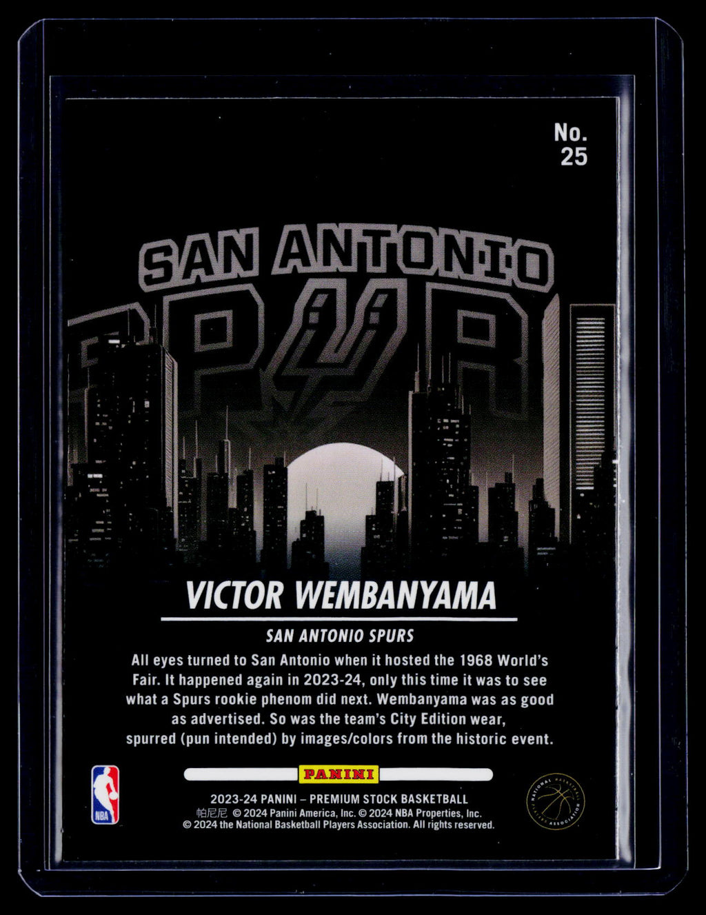 2023-24 NBA Hoops Premium Stock Victor Wembanyama Rookie City Edition RC
