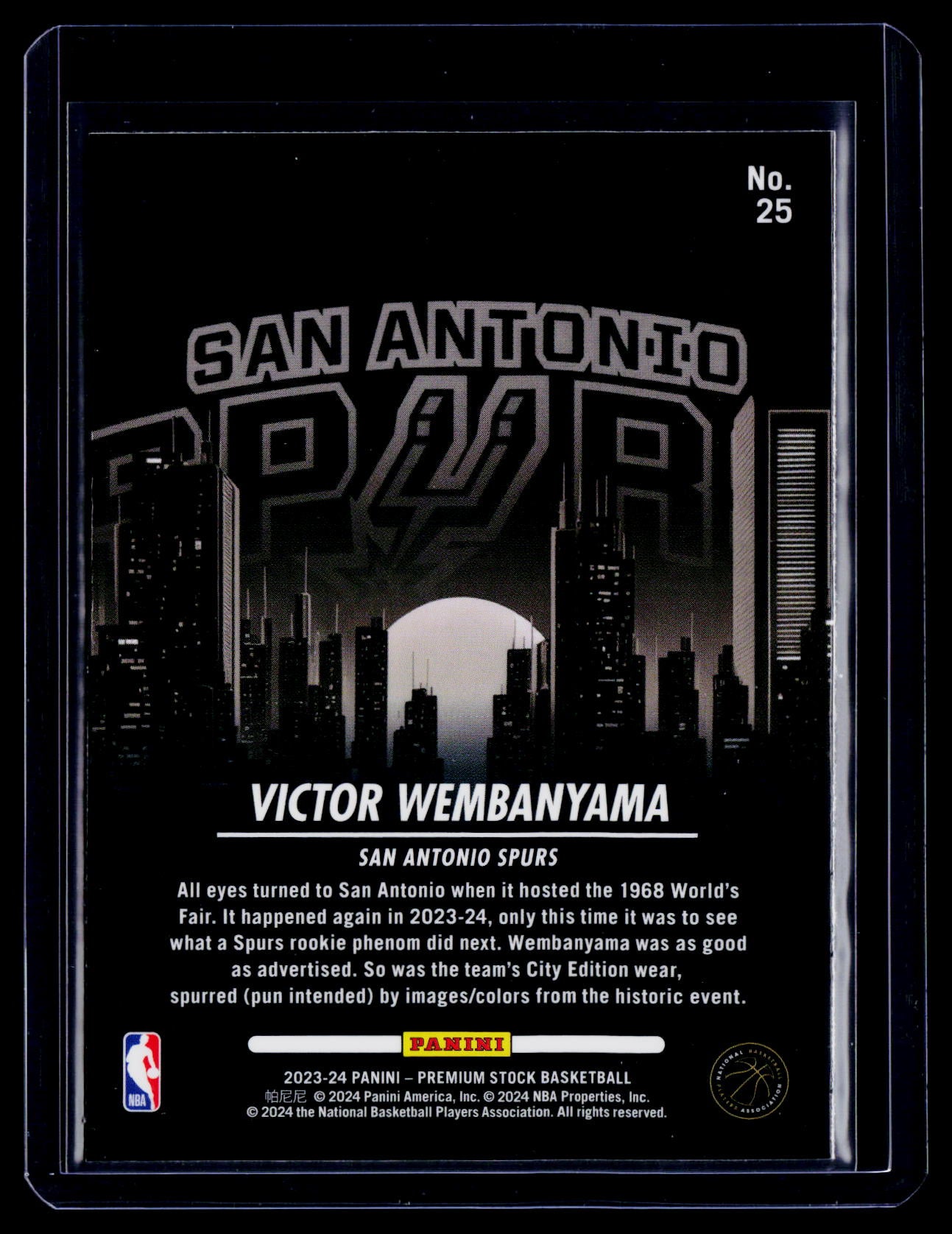 2023-24 NBA Hoops Premium Stock Victor Wembanyama Rookie City Edition RC