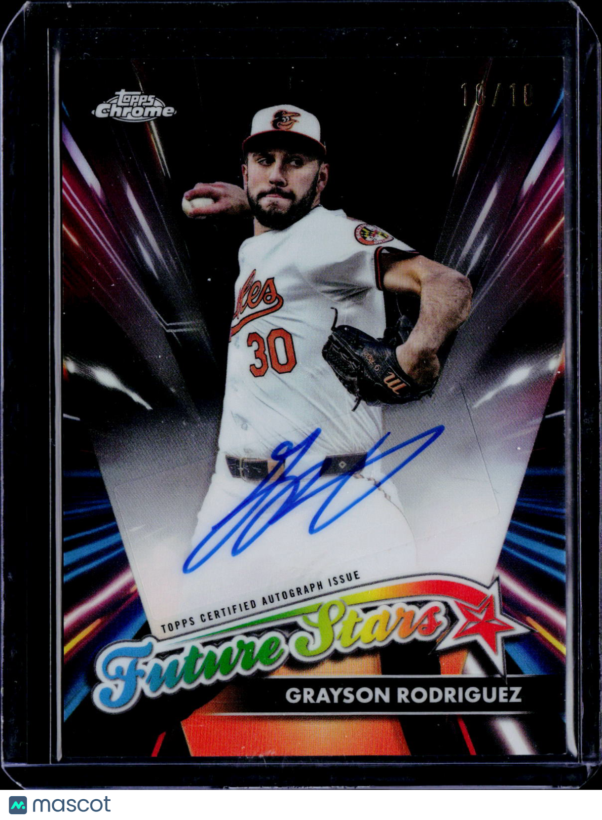 2024 Topps Chrome Grayson Rodriguez Future Stars Auto Black 10/10