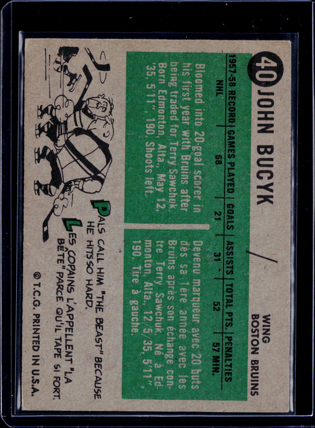 1958 Topps Johnny Bucyk