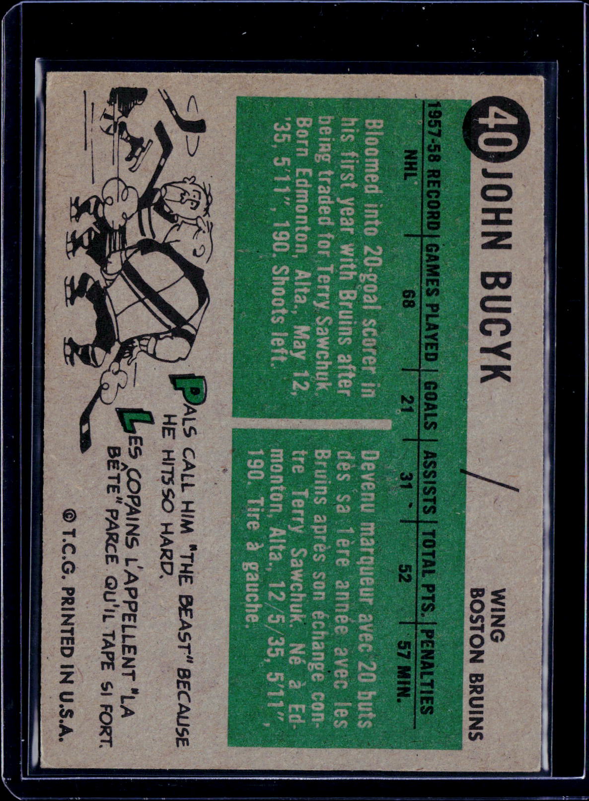 1958 Topps Johnny Bucyk