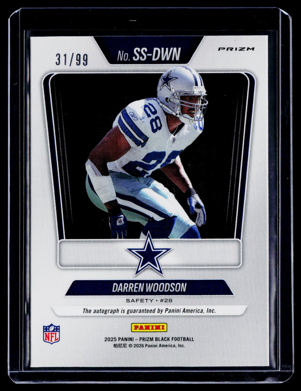 2025 Prizm Black Darren Woodson Red Sensational Signatures Auto 31/99