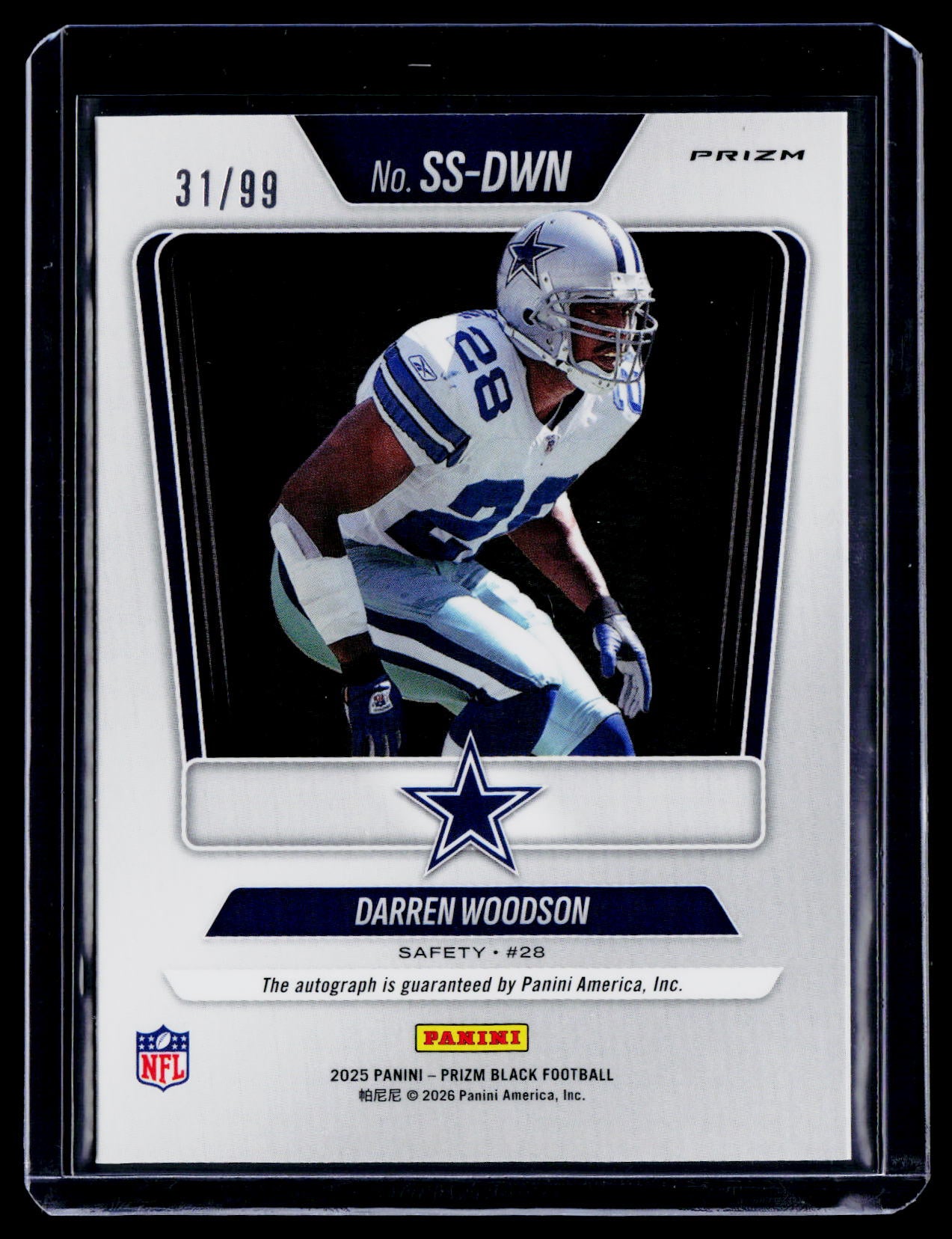 2025 Prizm Black Darren Woodson Red Sensational Signatures Auto 31/99