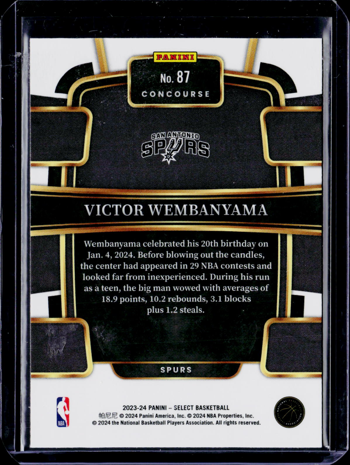 2023-24 Select Victor Wembanyama Blue Rookie