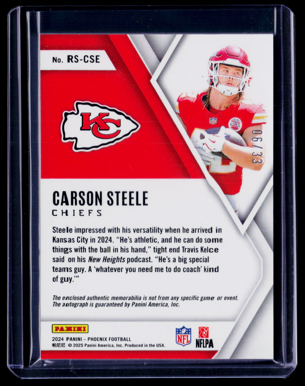 2024 Phoenix Carsol Steele Rookie Patch Auto RPA 6/33 RC
