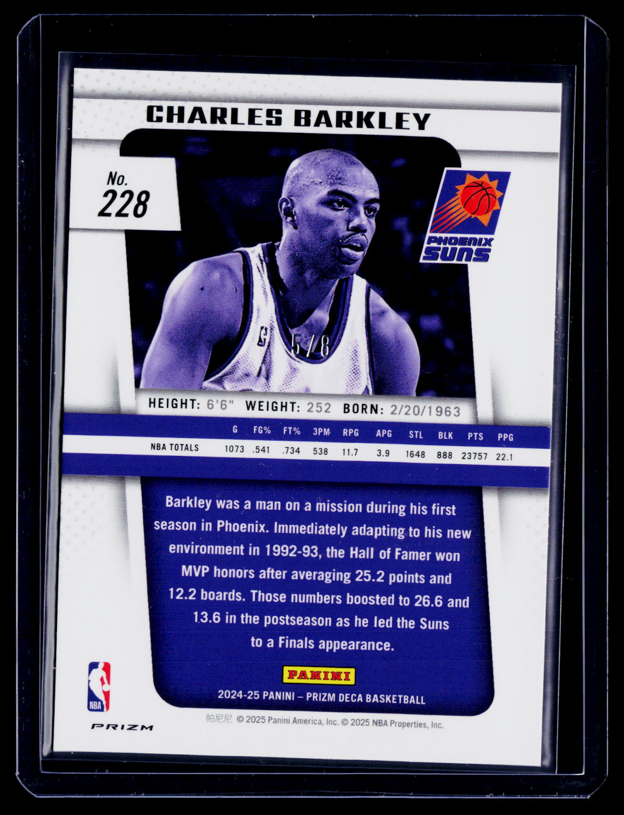 2024-25 Prizm Deca Charles Barkley Black Gold 5/8