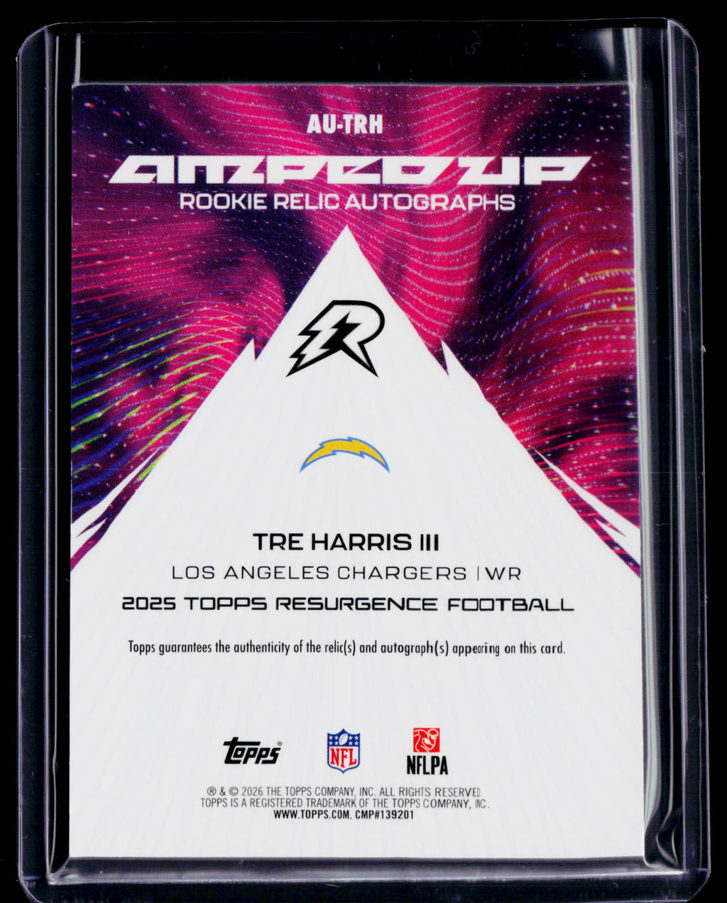2025 Topps Resurgence Tre Harris III Rookie Purple Power Surge Rookie Patch Auto RPA 6/75 RC