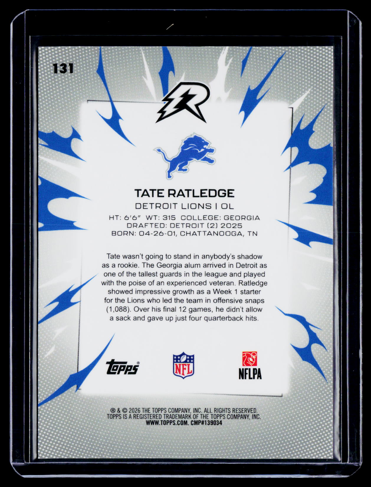2025 Topps Resurgence Tate Ratledge Rookie Pink Power Static 4/10 RC