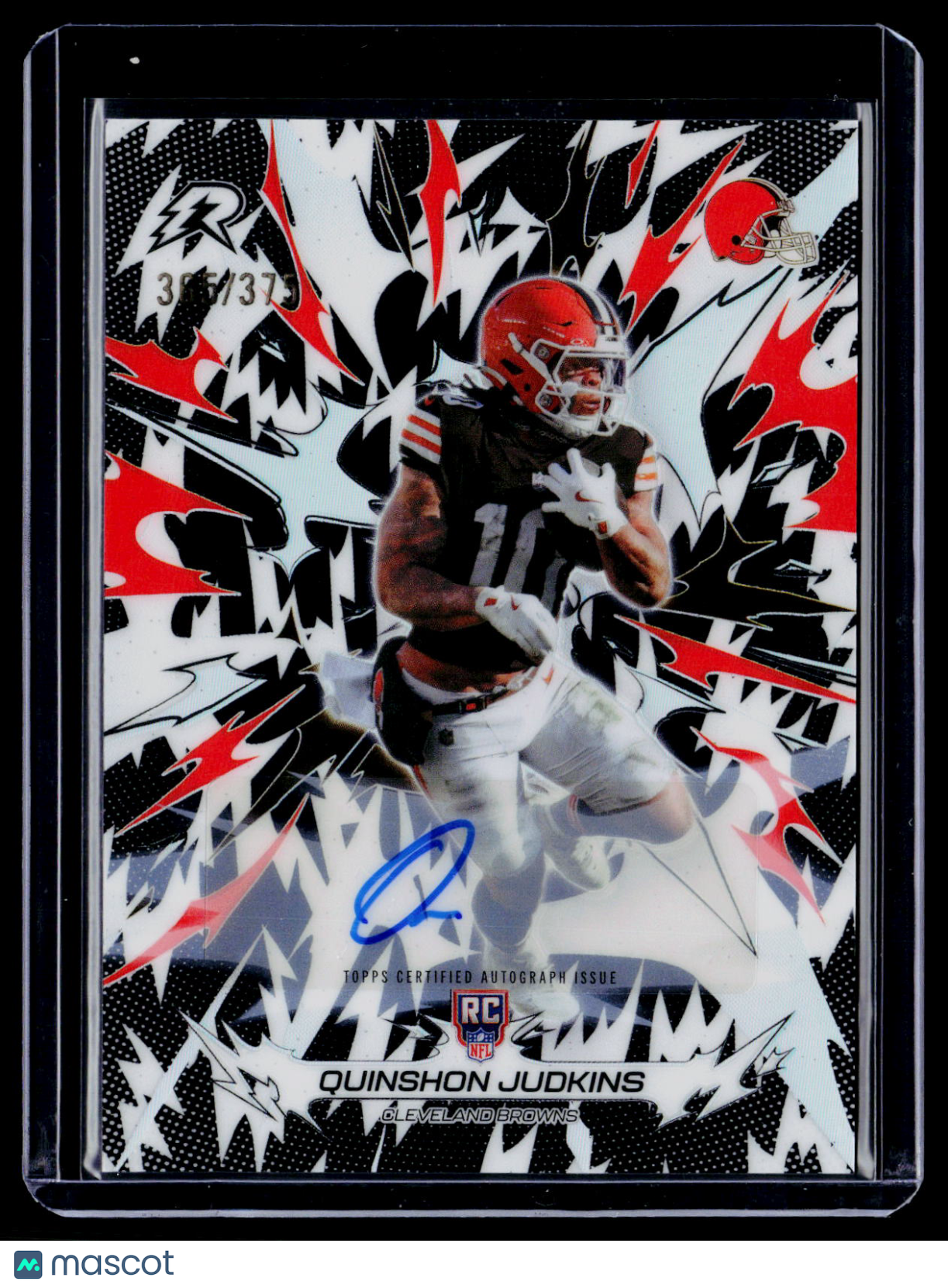 2025 Topps Resurgence Quinshon Judkins Rookie Black & White Auto 365/375 RC