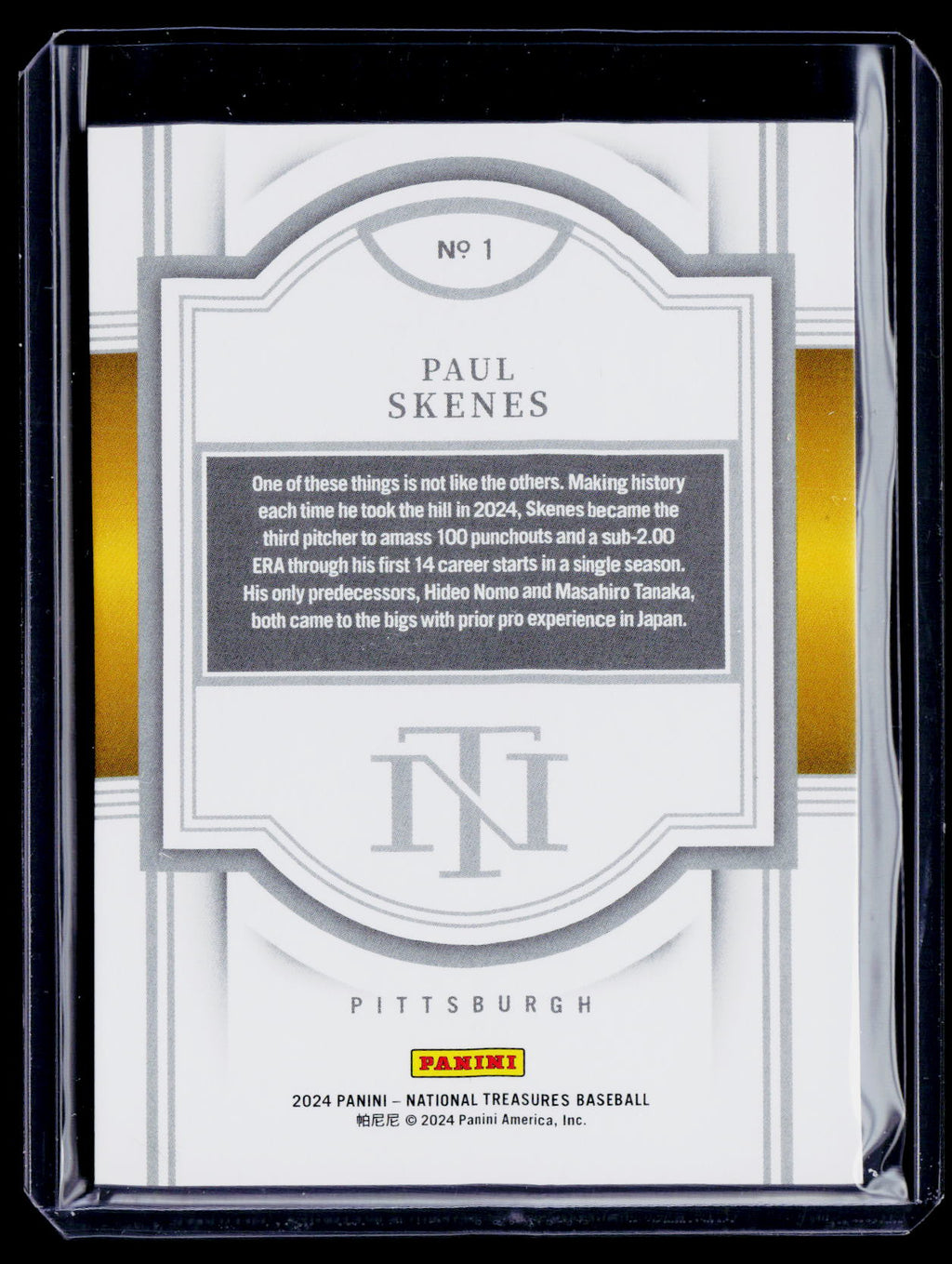 2024 National Treasures Paul Skenes Rookie 86/99 RC