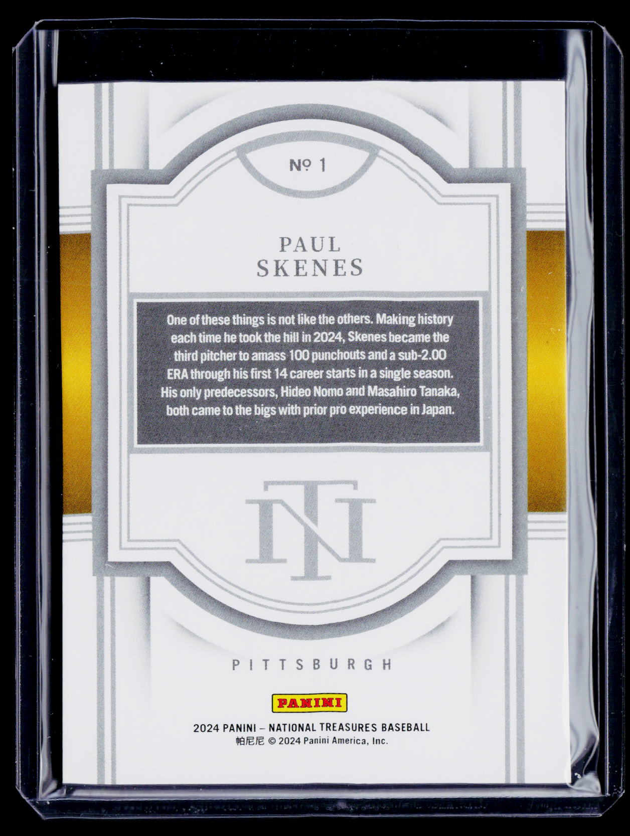 2024 National Treasures Paul Skenes Rookie 86/99 RC