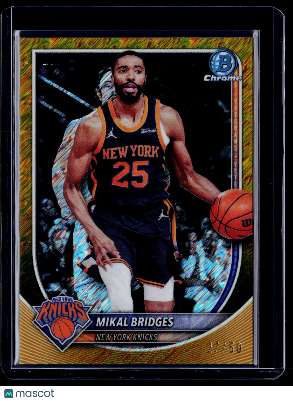 2025-26 Bowman Mikal Bridges Gold Shimmer 27/50
