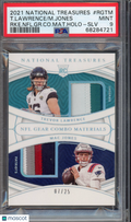 2021 Panini National Treasures Rookie NFL Gear Combo Materials M. Jones T. Lawrence #RGTM RKE. NFL. GR. Co. Mat. Holo SLV PSA 9