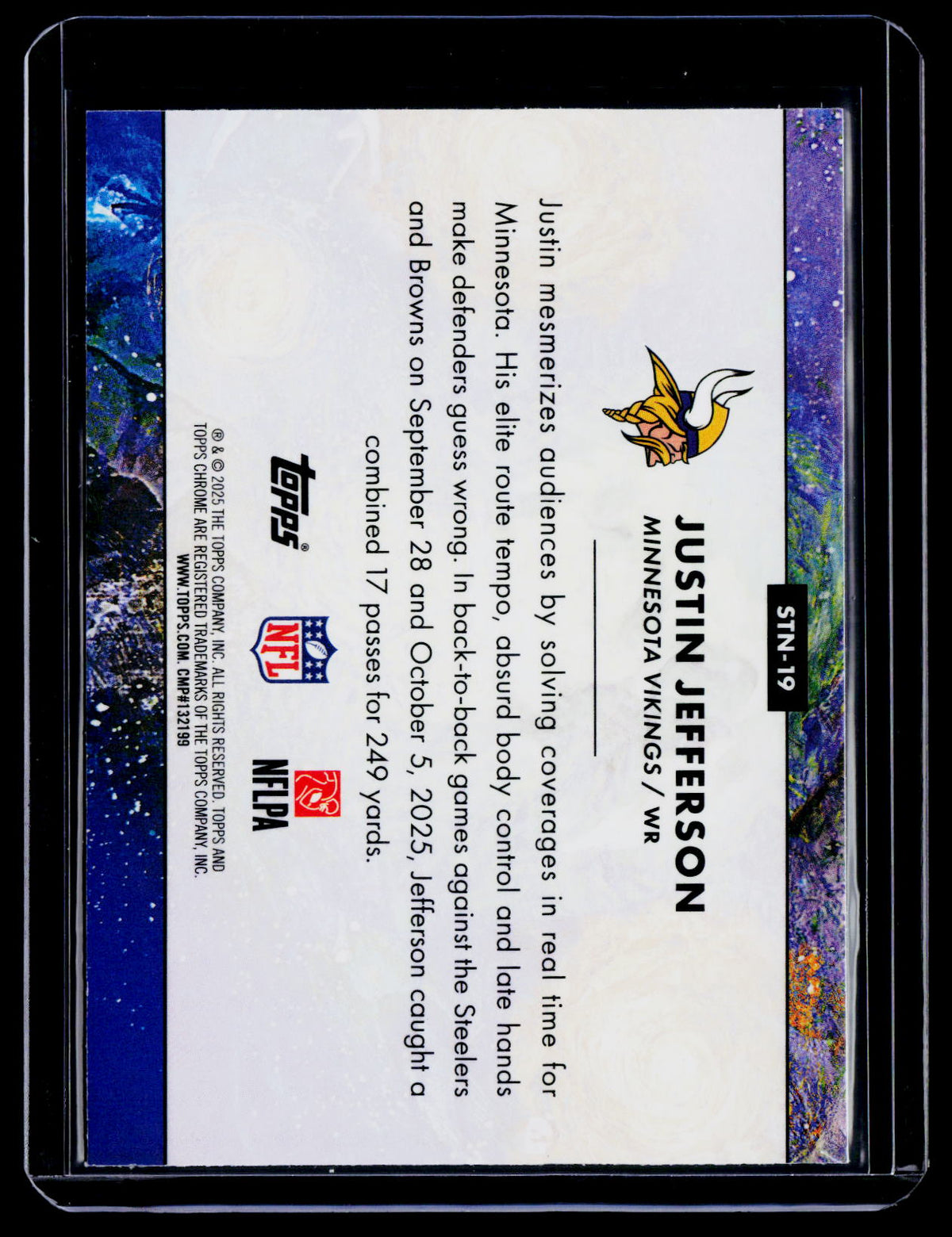 2025 Topps Chrome Cosmic Justin Jefferson Stars in the Night