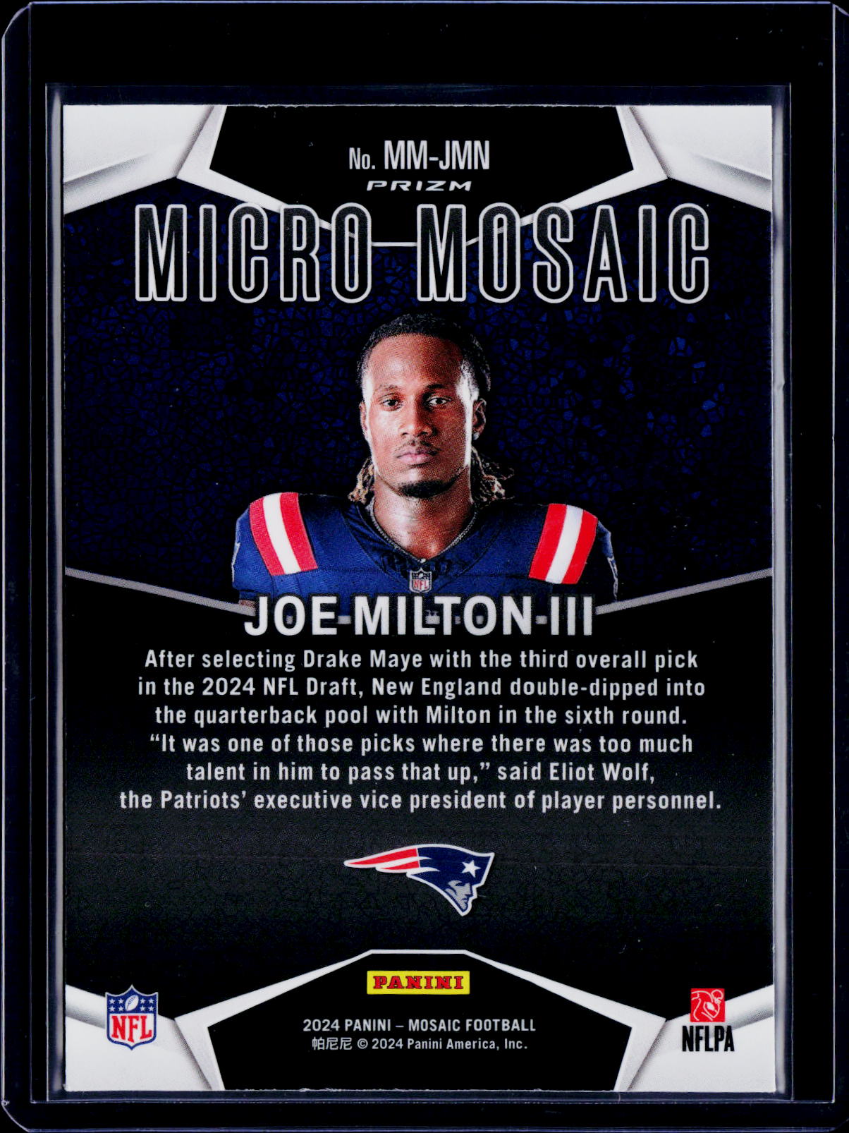 2024 Mosaic Joe Milton III Micro Mosaic RC