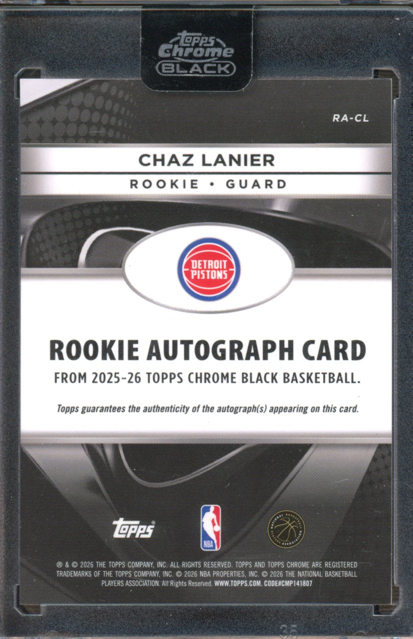 2025 Topps Chrome Black Chaz Lanier Rooke Gold Auto 47/50 RC