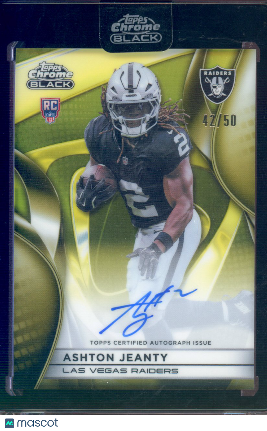 2025 Topps Chrome Black Ashton Jeanty Rookie Gold Refractor Auto 42/50 RC