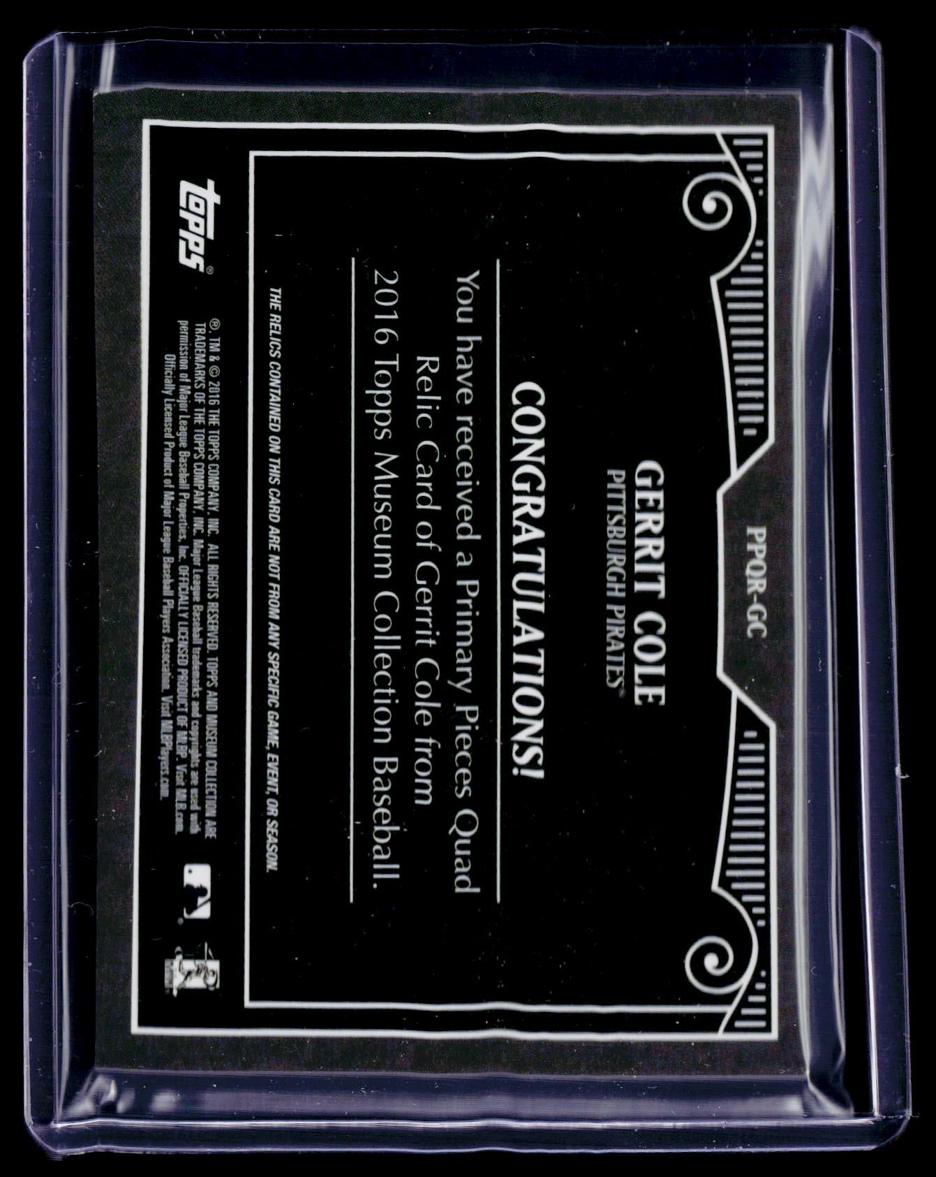 2016 Topps Museum Collection Gerrit Cole Quad Patch 15/25