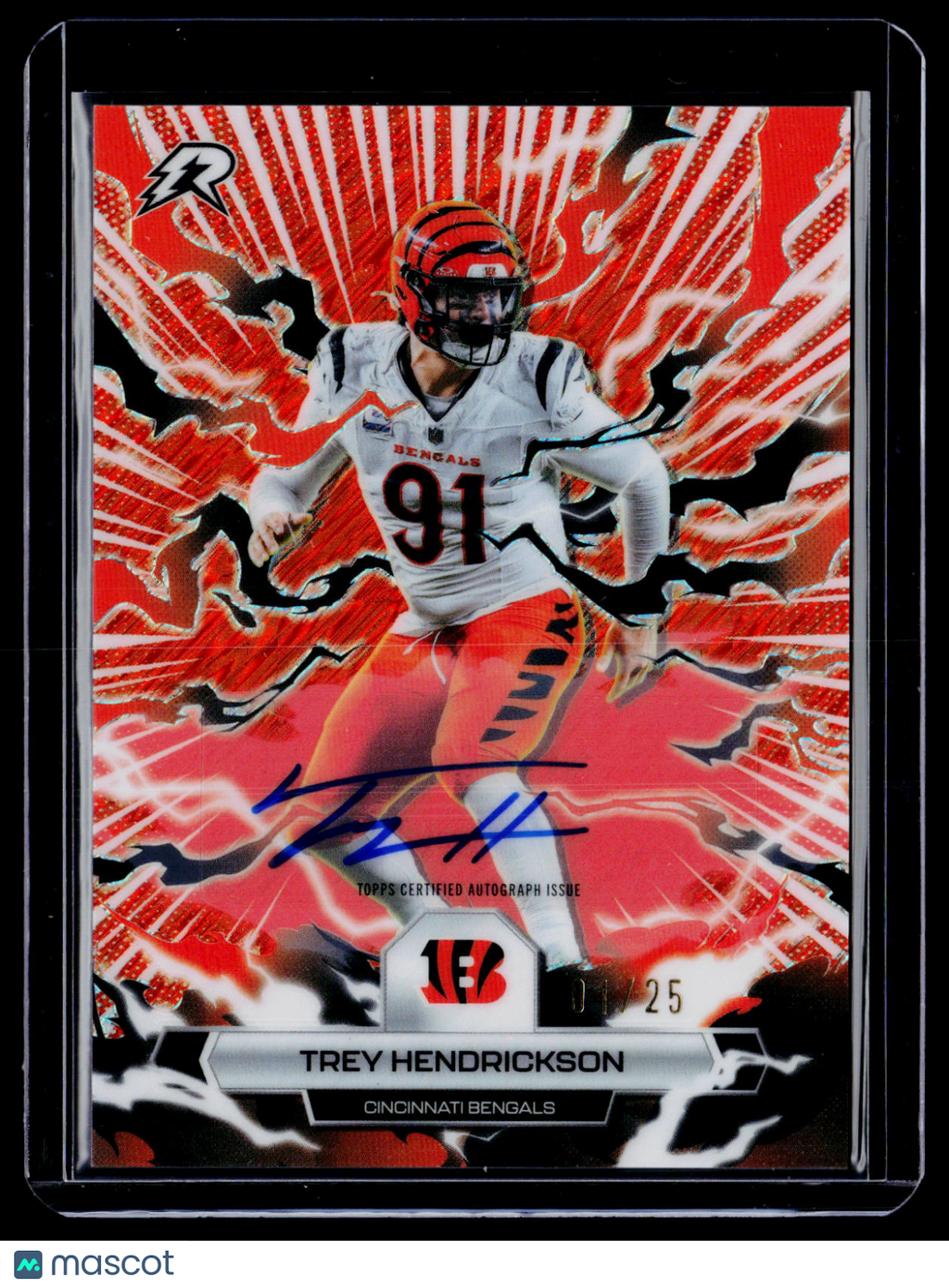 2025 Topps Resurgence Trey Hendrickson Orange Surge Auto 1/25
