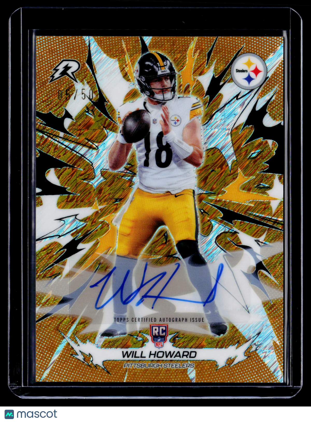 2025 Topps Resurgence Will Howard Rookie Gold Surge Auto 5/50 RC