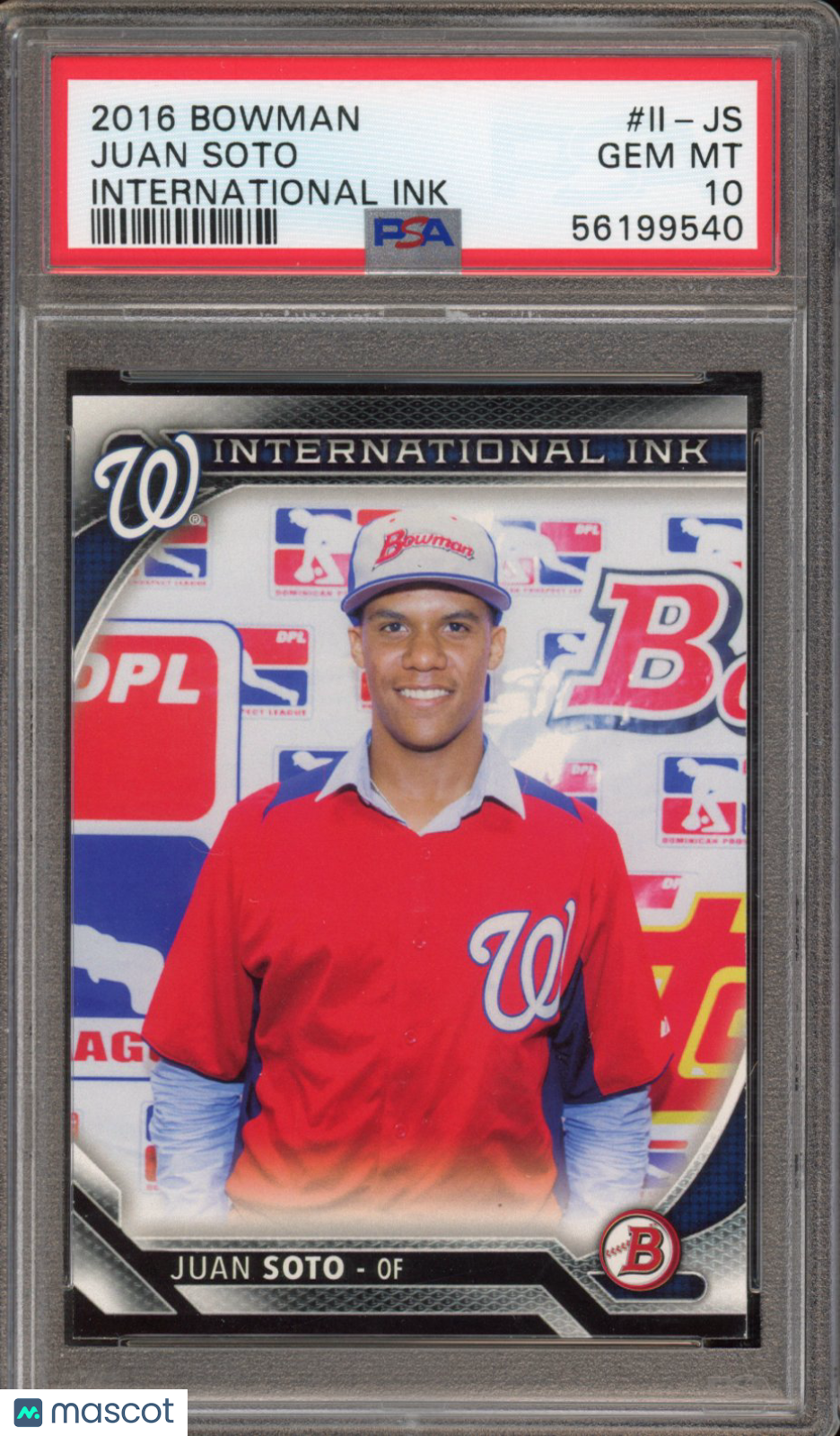 2016 Bowman Juan Soto International Ink PSA 10