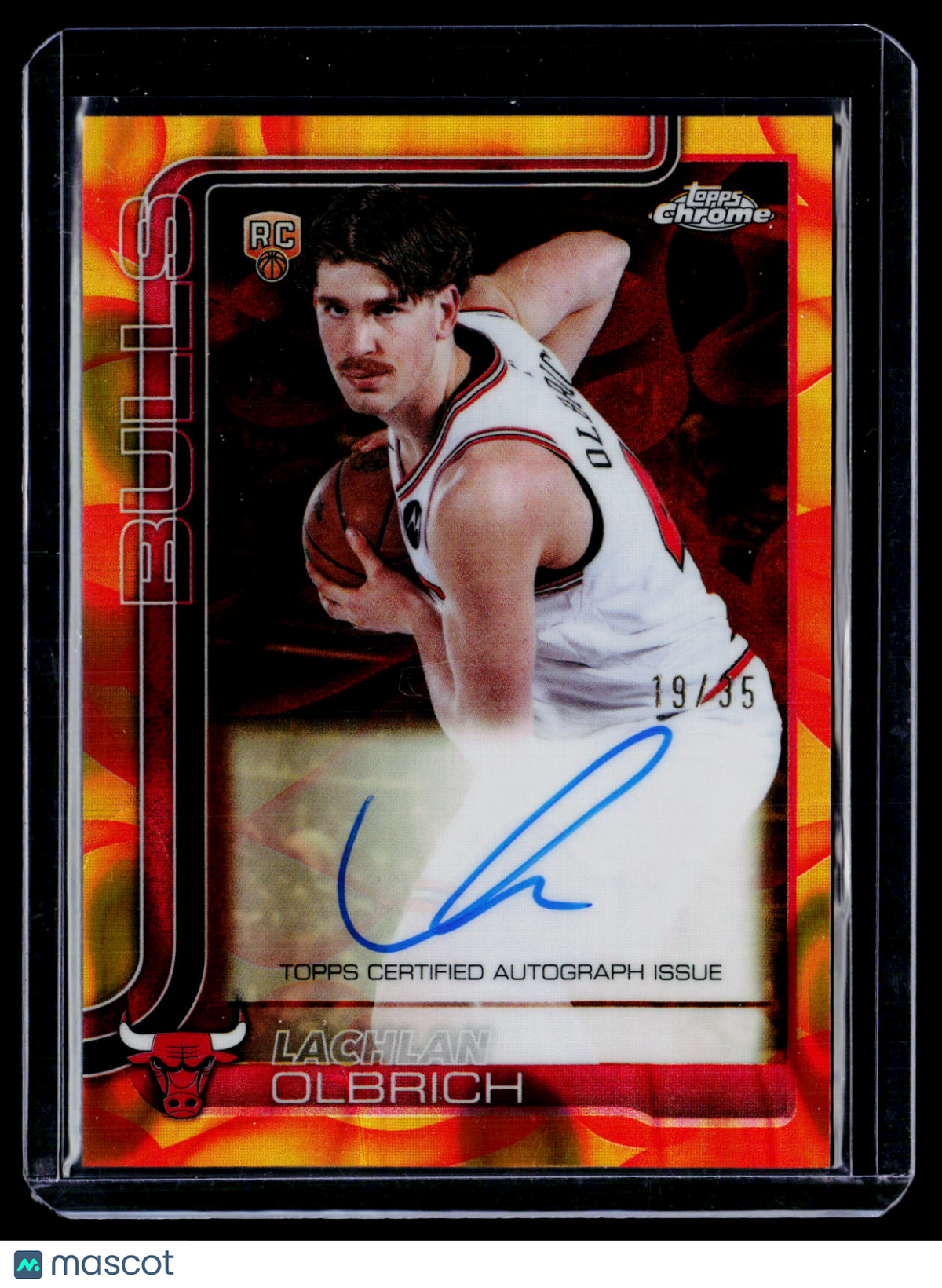 2025 Topps Chrome Update Lance Olbrich Rookie Gold Orange Lava Lamp Auto 19/35 RC