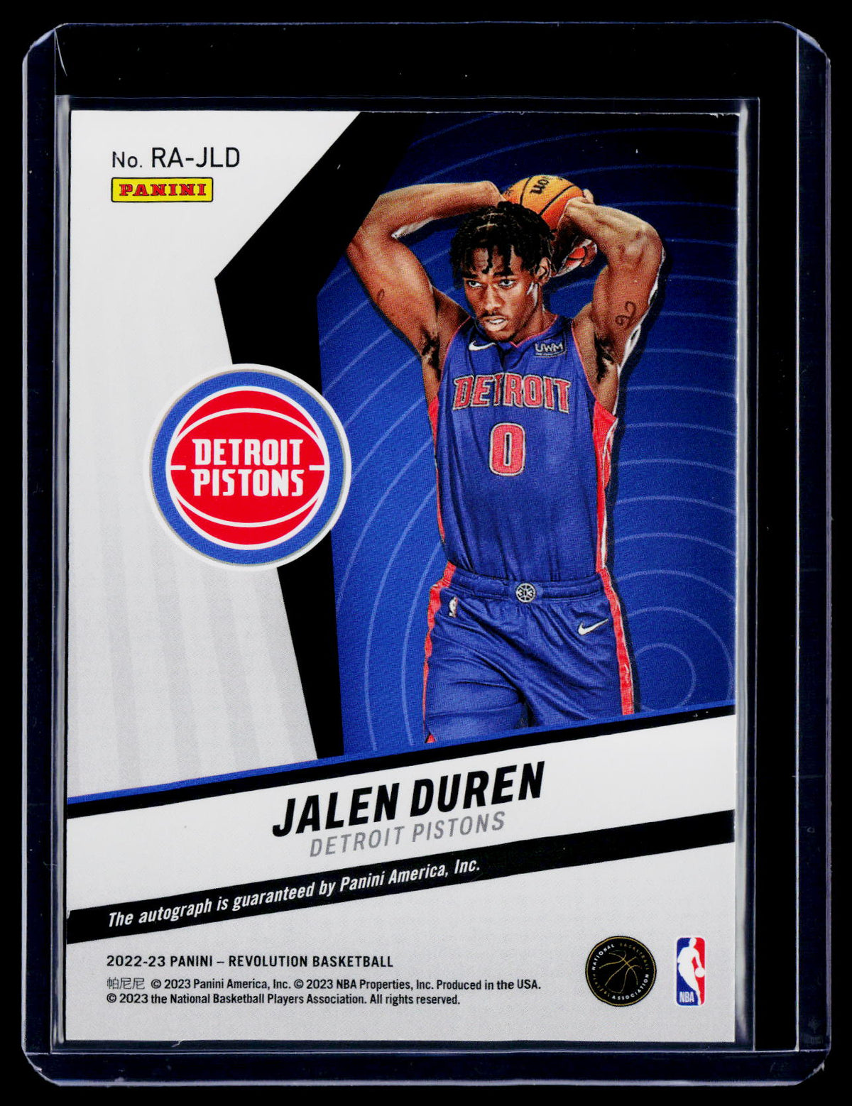 2022 Revolution Jalen Duren Rookie Auto RC