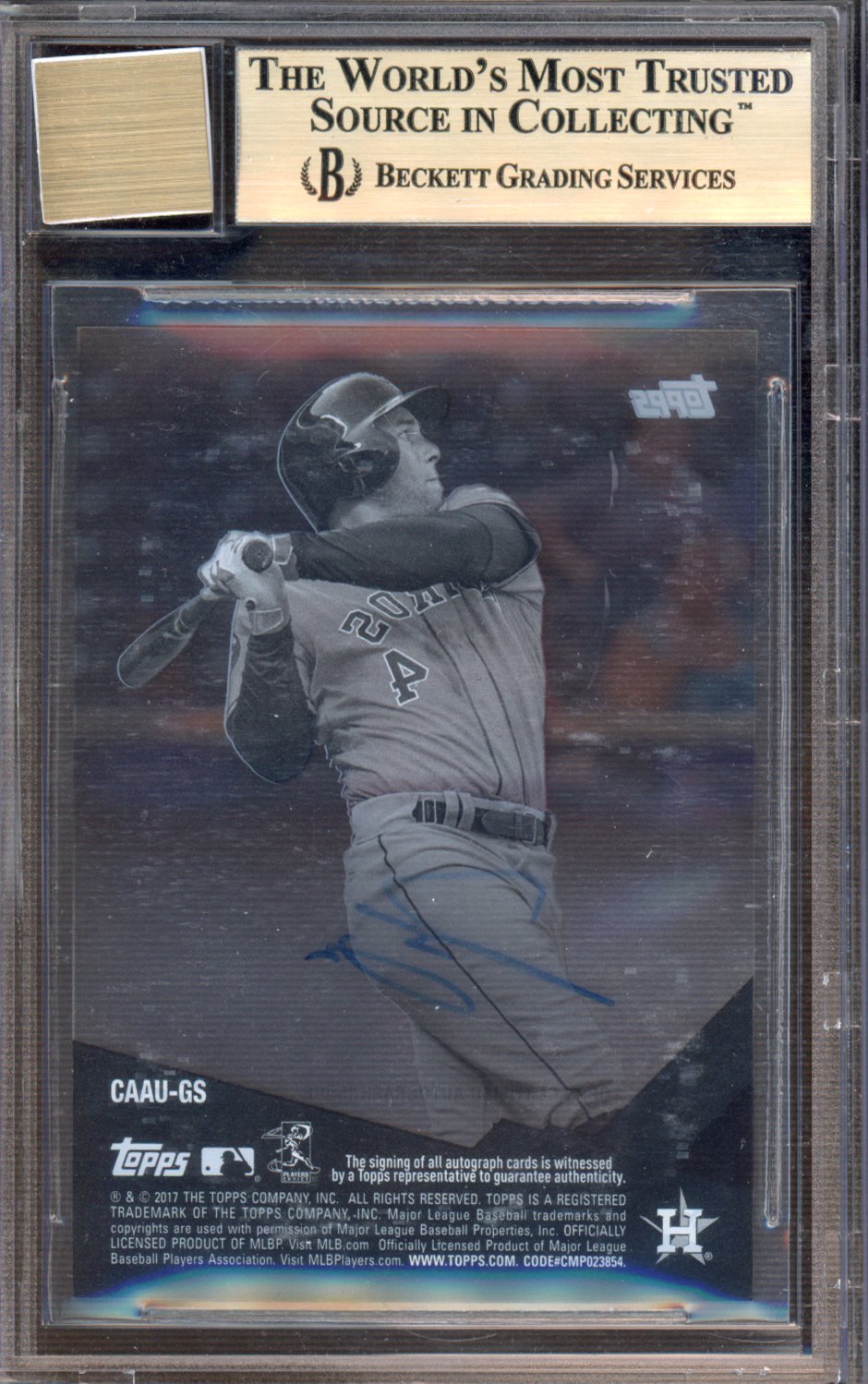 2017 Topps Clearly Authentic George Springer Auto BGS 9.5 Auto 10