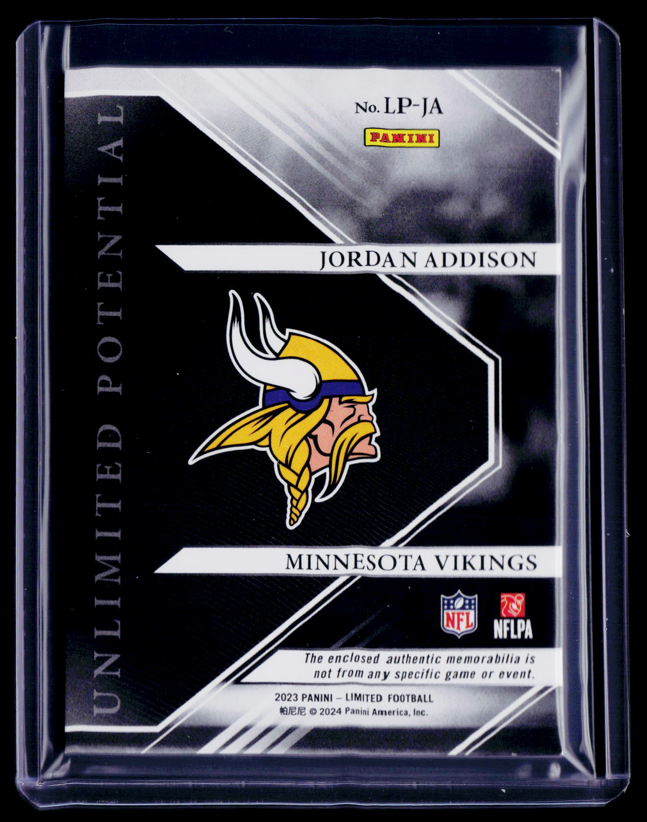2023 Limited Jordan Addison Rookie Patch 42/75 RC