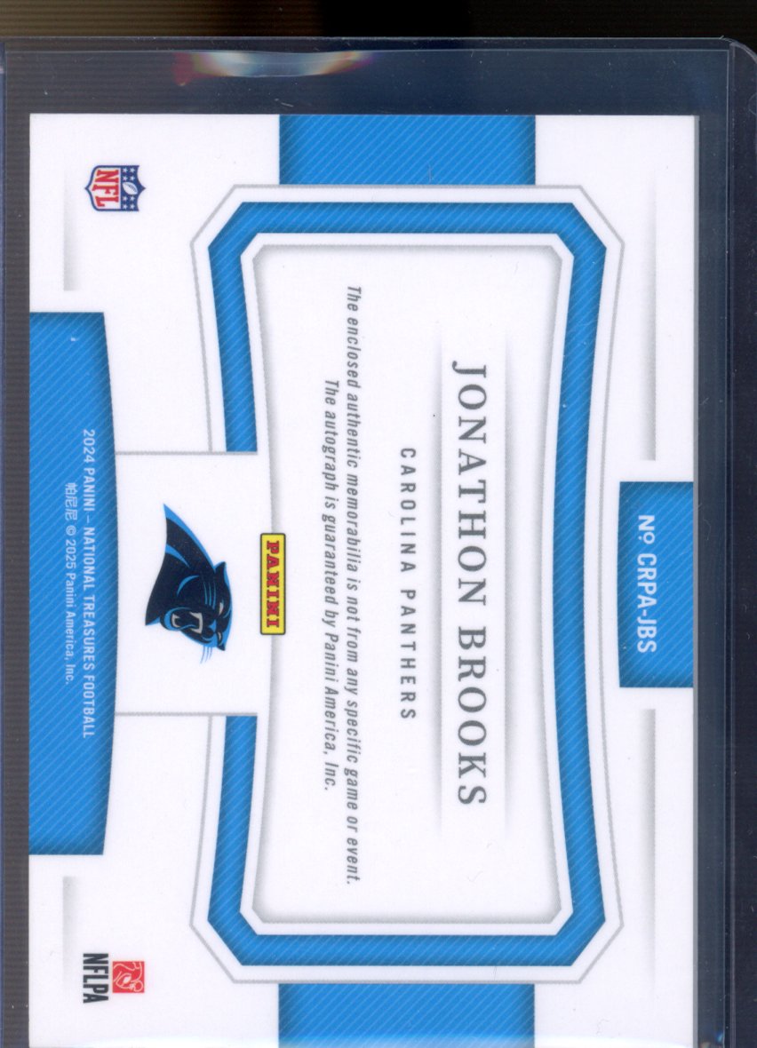 2024 National Treasures Jonathan Brooks Crossover Rookie Patch Auto 47/99 RC