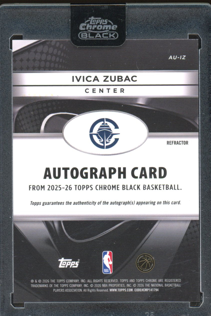 2025 Topps Chrome Black Ivica Zubac Refractor Auto 129/299