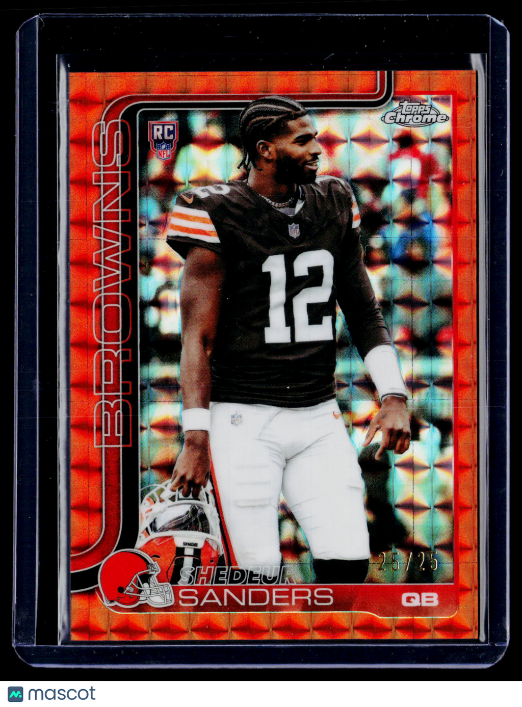 2025 Topps Chrome Shedeur Sanders Rookie Orange Geometric Image Variation RC