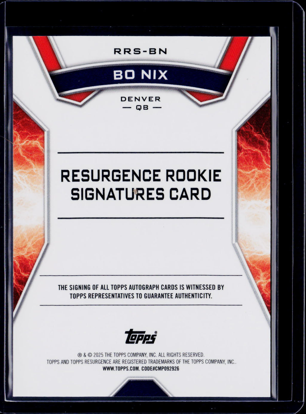 2024 Topps Resurgence Bo Nix Auga Surge Auto /249