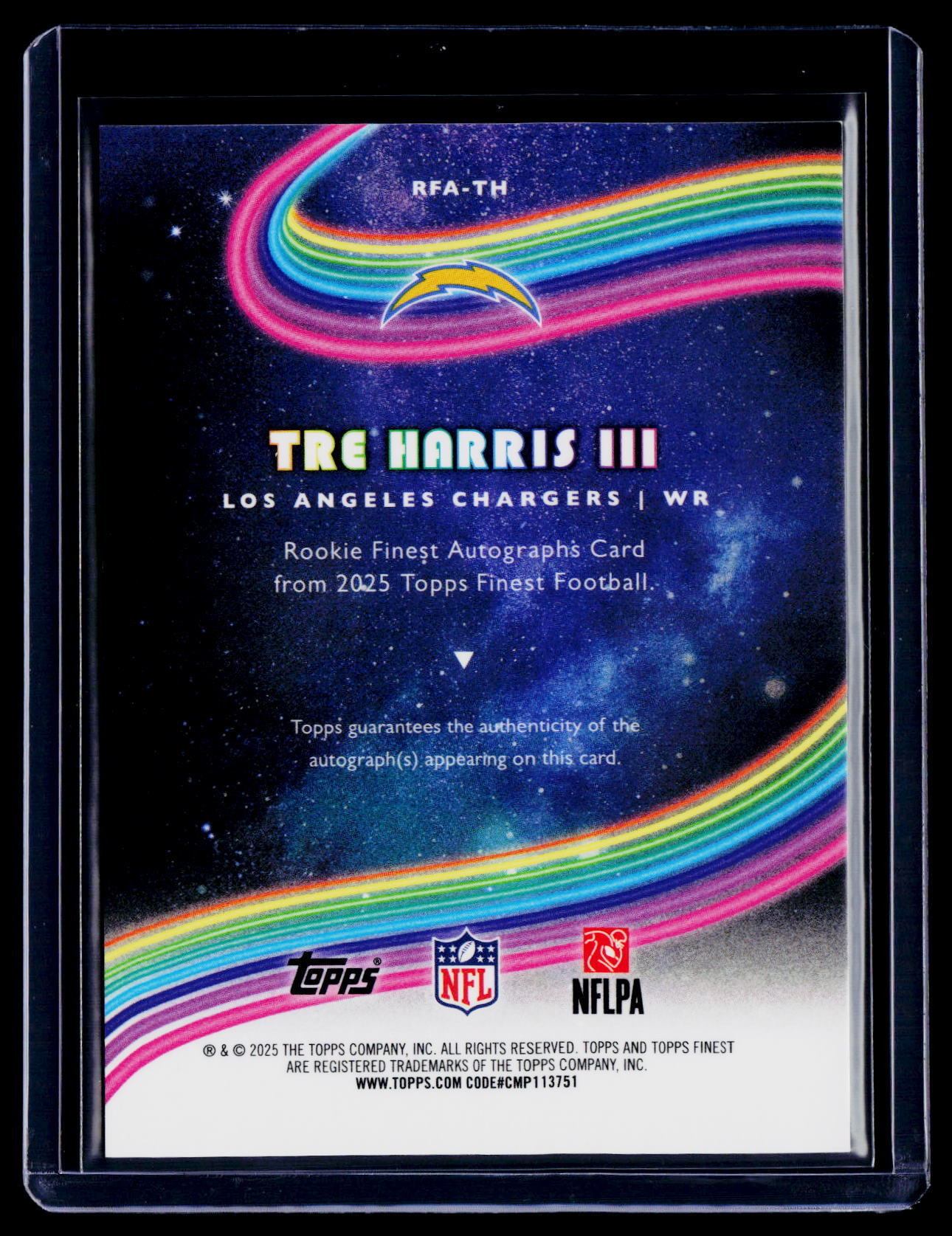 2025 Topps Finest Tre Harris III Orange Geometric Auto 17/25 RC