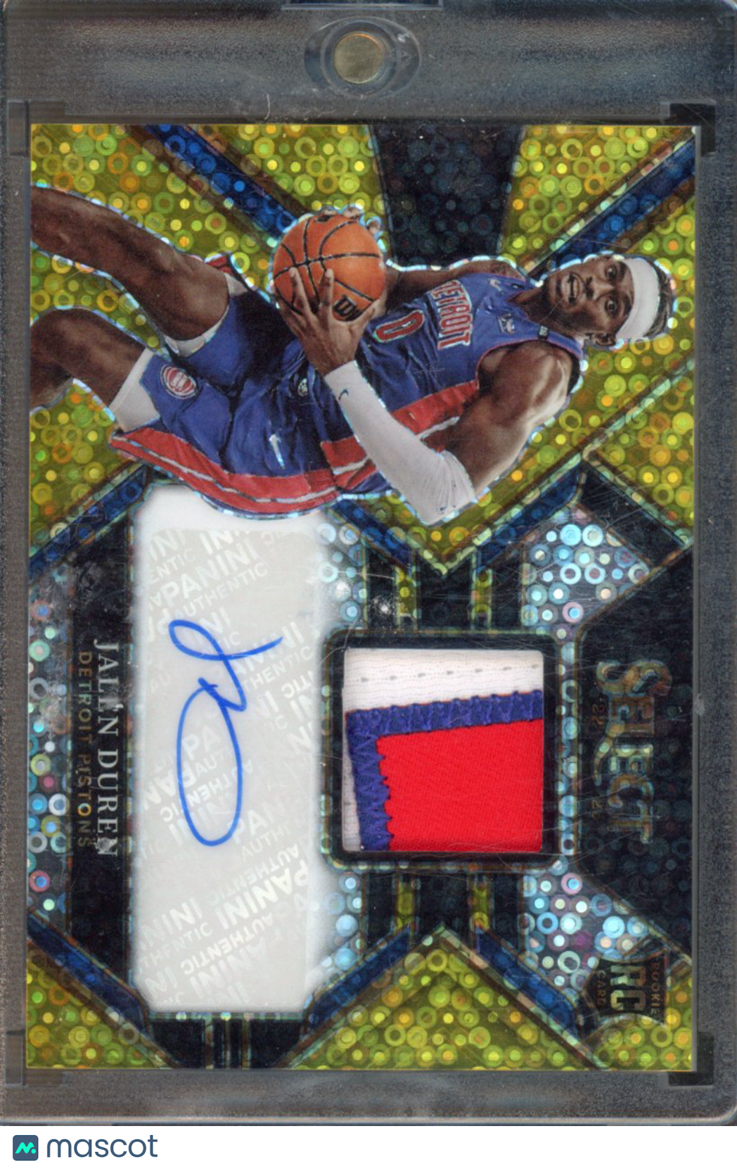 2022-23 Select Jalen Duren Rookie Patch Auto Gold Disco 09/10 RC