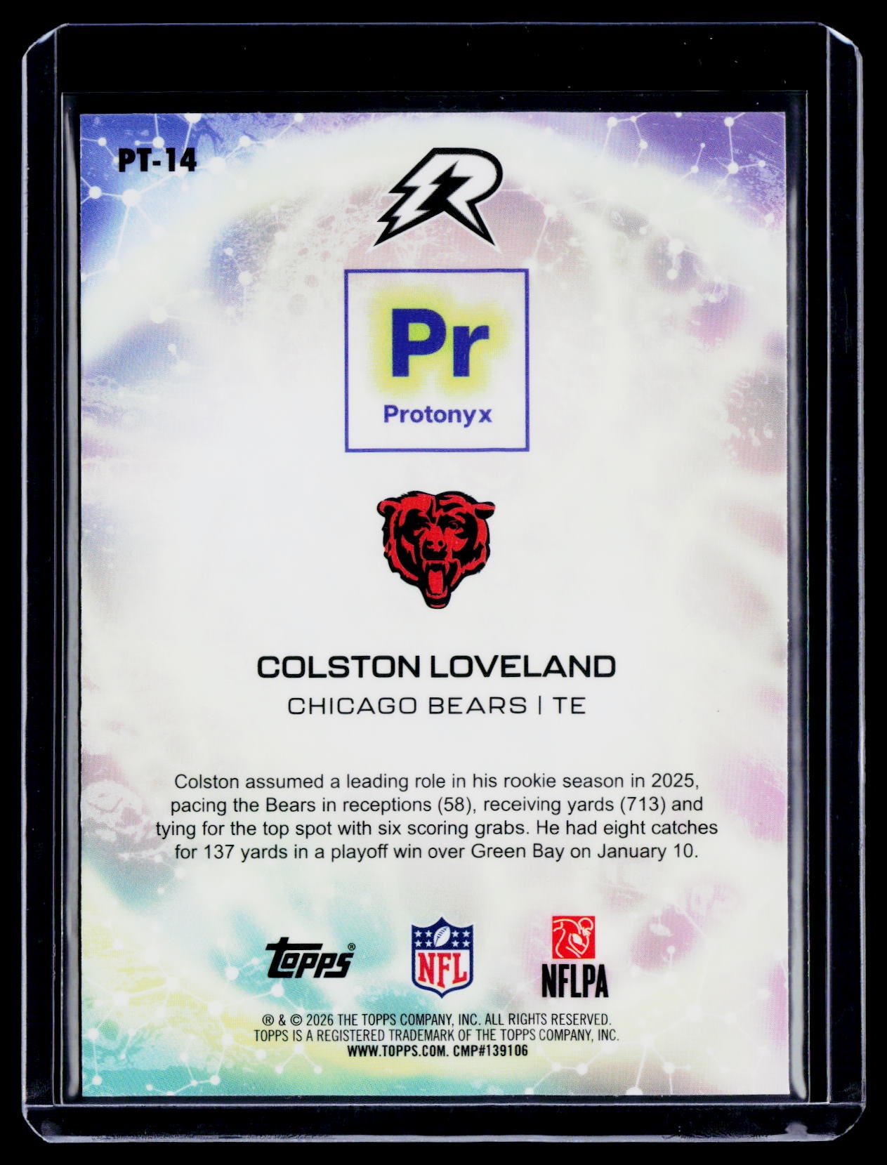2025 Topps Resurgence Colston Loveland Rookie Protonyx 55/275 RC