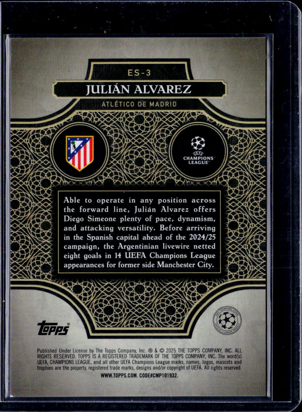 2025 Merlin Julian Alvarez Elite society Orange /25