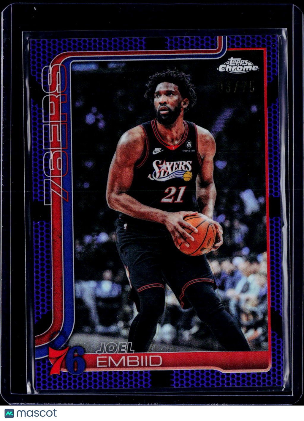 2025-26 Topps Chrome Update Joel Embiid Purple Basketball /75