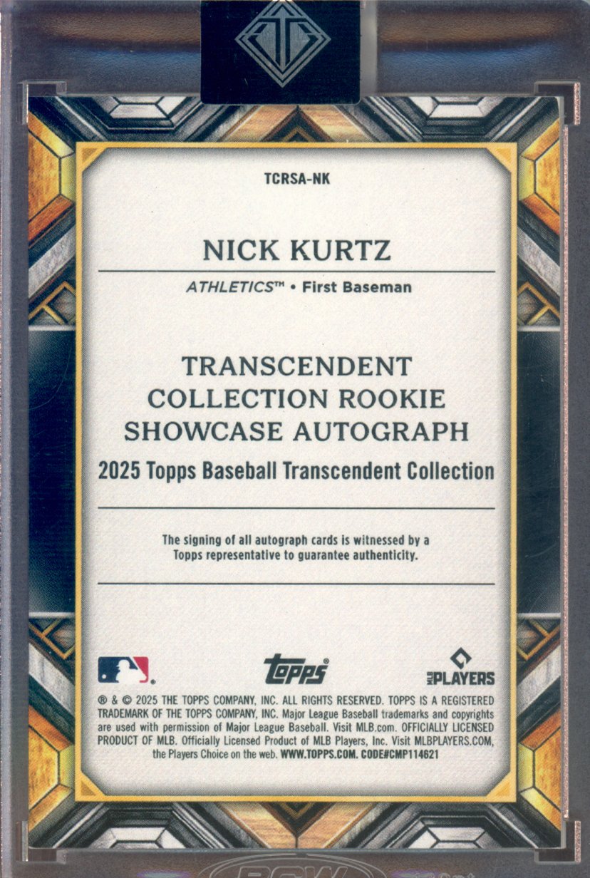 2025 Transcendent Nick Kurtz Rookie Auto 5/25 RC