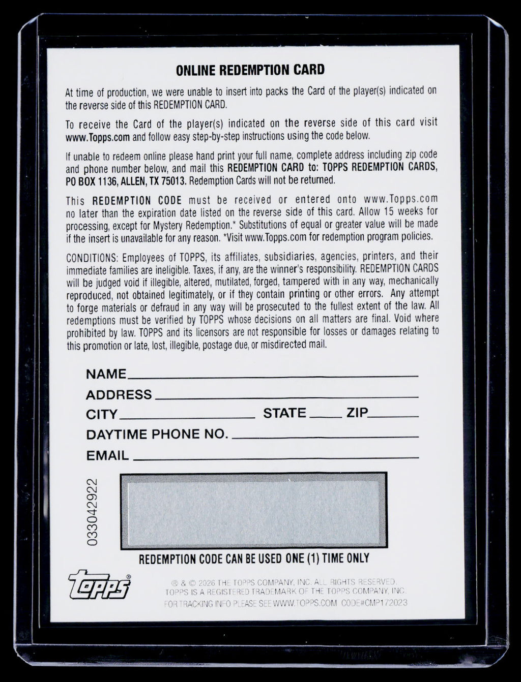 2025 Topps Resurgence Omarion Hampton Black & White Parallel Auto REDMPTION