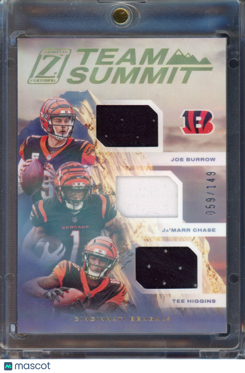 2021 Zenith Joe Burrow JaMarr Chase Tee Higgins Team Summit 059/149