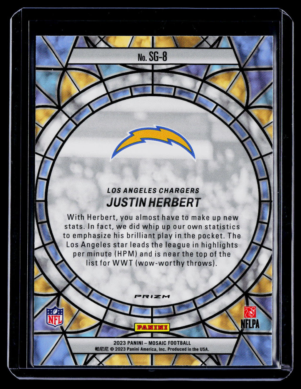 2023 Mosaic Justin Herbert Stained Glass Case Hit