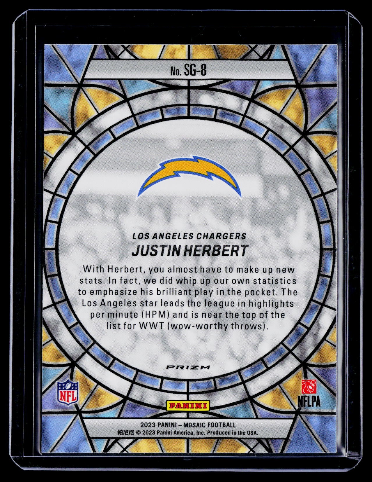 2023 Mosaic Justin Herbert Stained Glass Case Hit