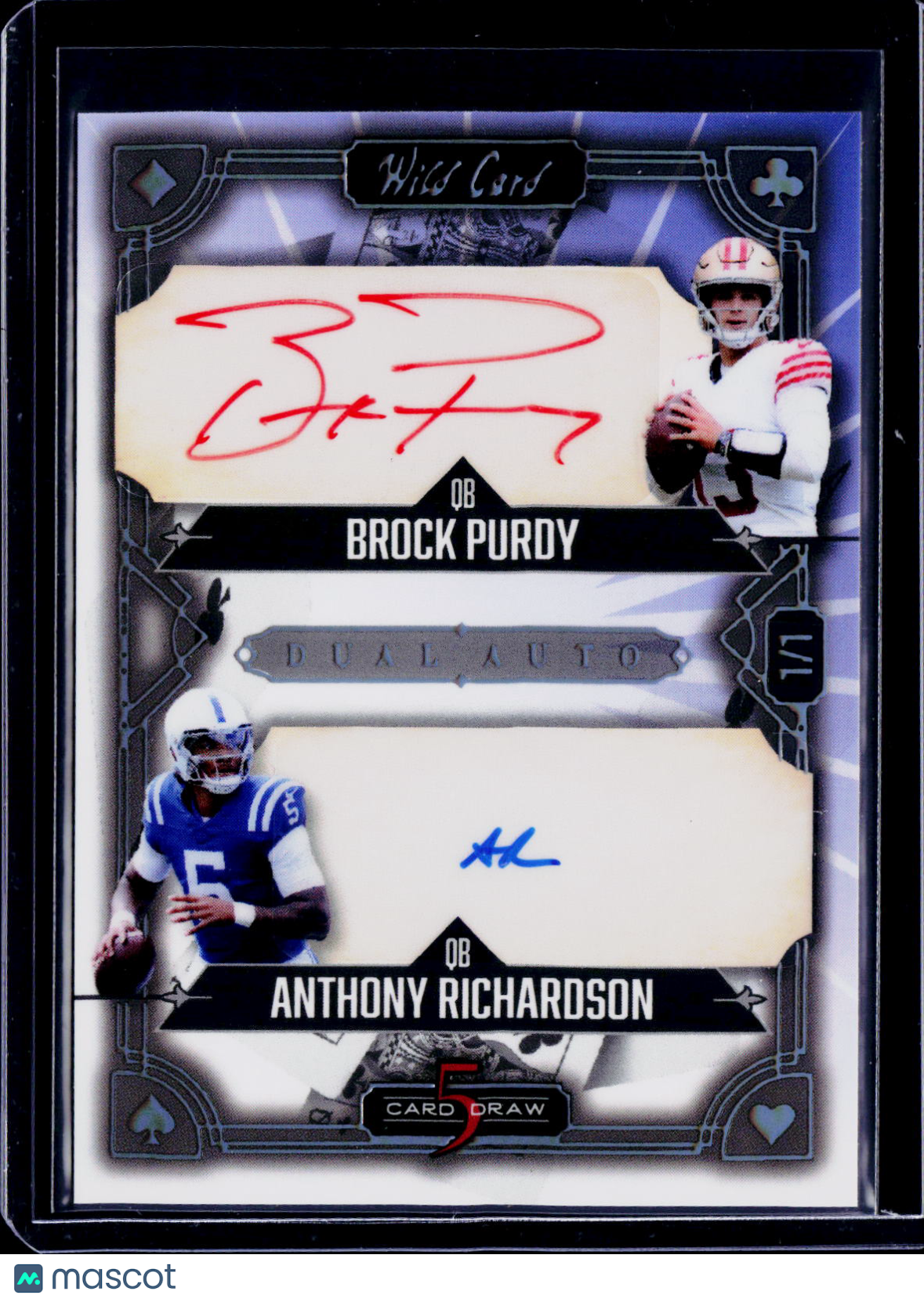 2024 Wild Card Brock Purdy Anthony Richardson Dual Auto 1/1 RC