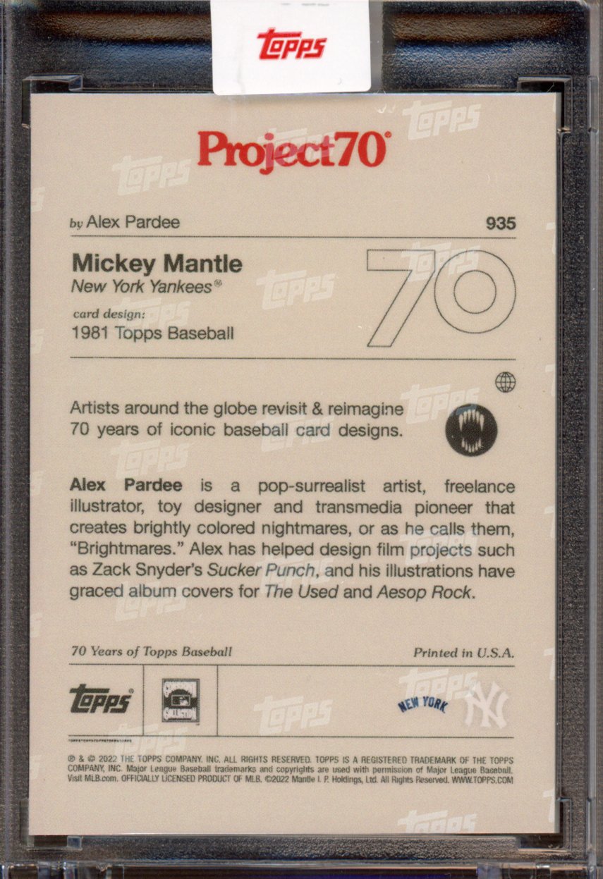 2021 Topps Project 70 Mickey Mantle Alex Pardee 935