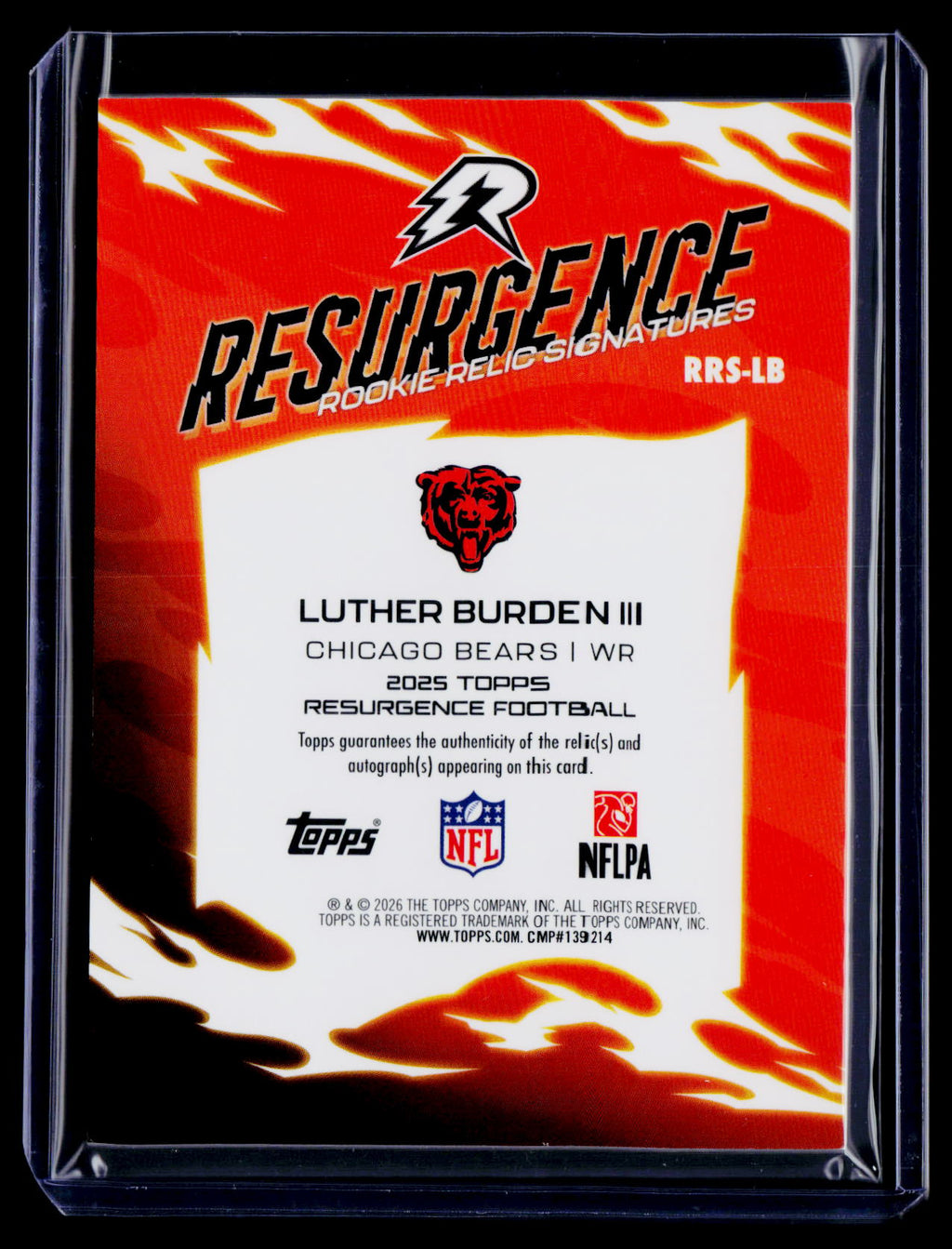 2025 Topps Resurgence Luther Burden III Rookie Patch Auto RPA RC