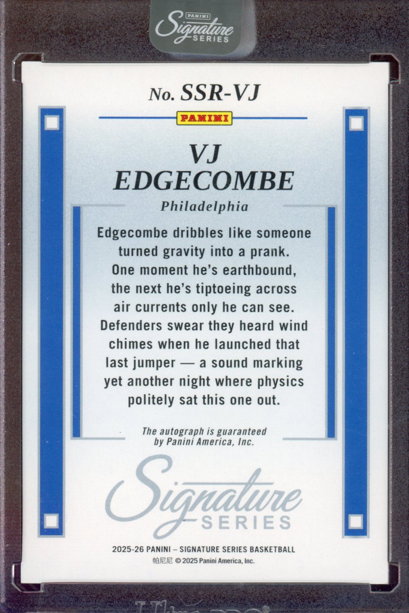 2025-26 Signature Series VJ Edgecombe Rookie Auto 30/49 RC
