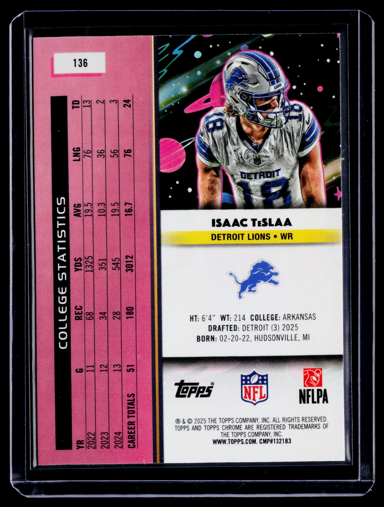 2025 Topps Chrome Cosmic Isaac TeSlaa Rookie Blue Moon 65/99 RC